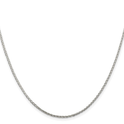 Sterling Silver Rhodium-plated 1.45mm Diamond-cut Round Spiga Chain Necklace