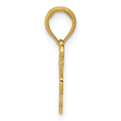 14k Yellow Gold Guitar Pendant for Women