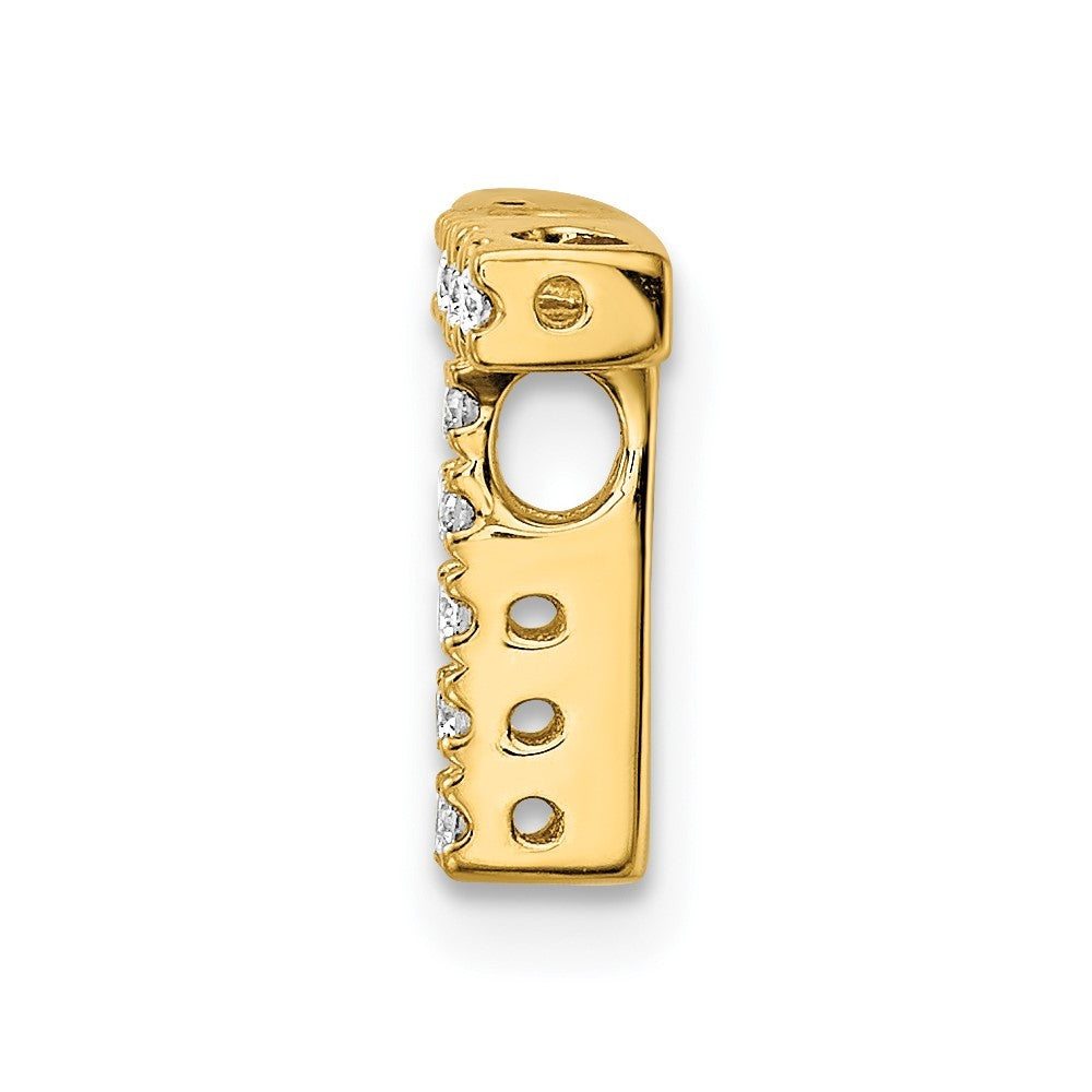 14k Yellow Gold  Diamond Letter T Initial Charm