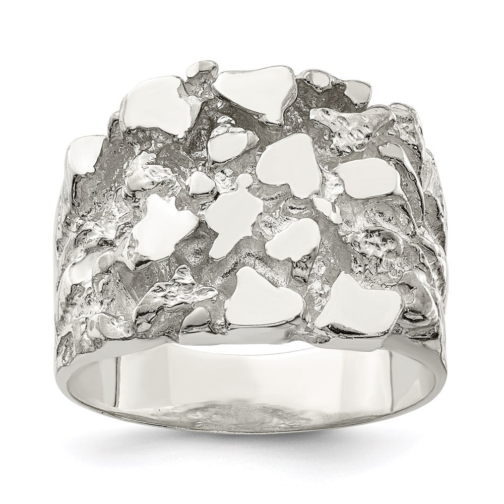 Sterling Silver Men's Nugget Ring Size 11
