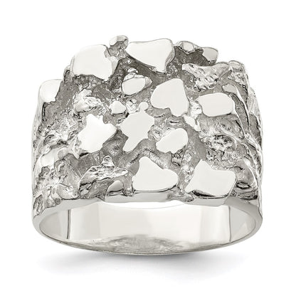 Sterling Silver Men's Nugget Ring Size 11