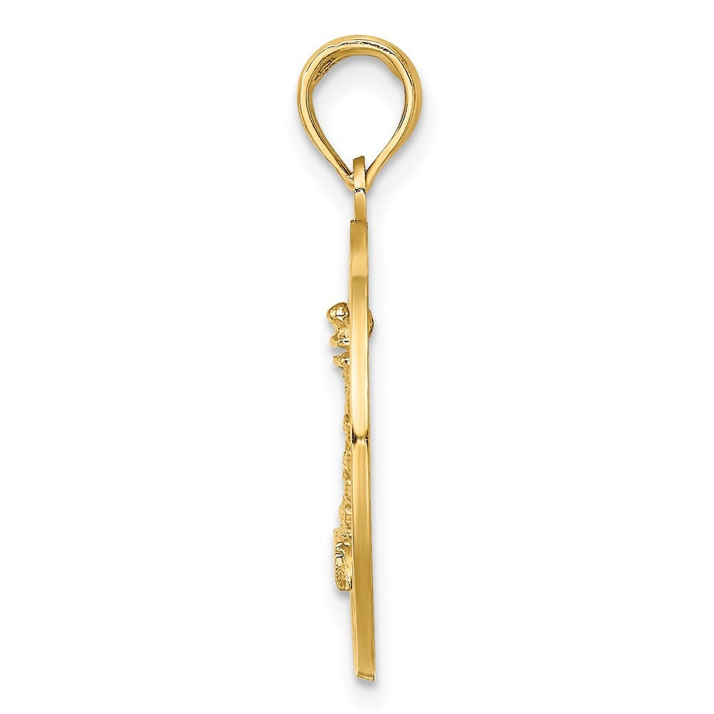 14k Yellow Gold SAINT AUGUSTINE w/Lighthouse Circle Charm