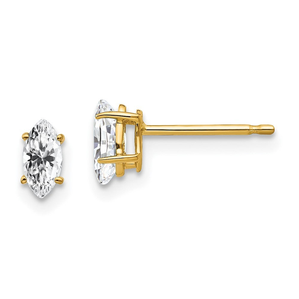14k Yellow Gold 6x3mm Marquise Cubic Zirconia earring