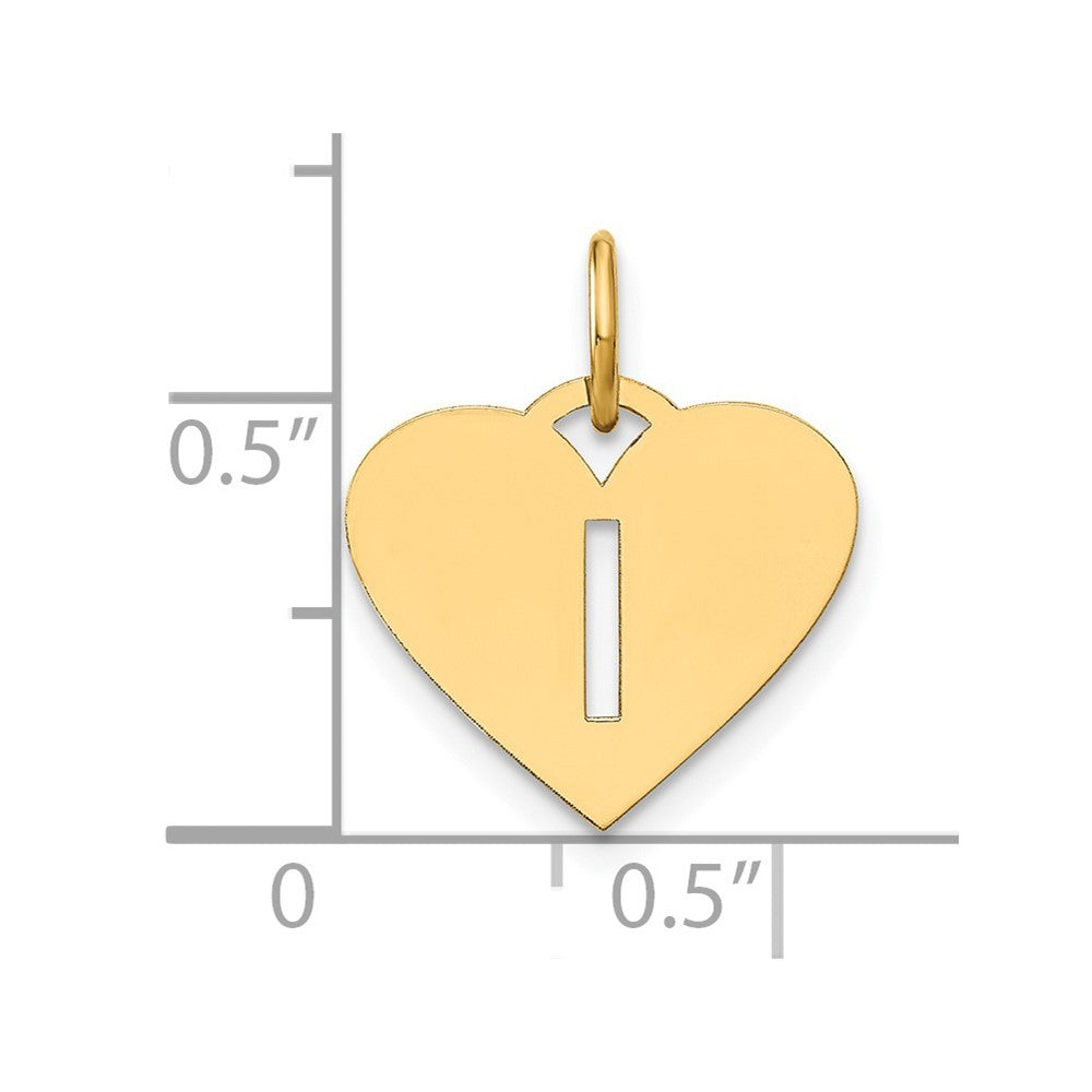 14k Yellow Gold Initial Letter I Initial Charm Pendant
