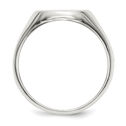 Sterling Silver 15x12mm Closed Back Signet Ring Size 9