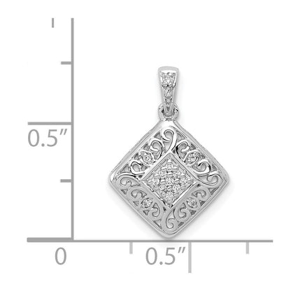14k White Gold 1/15ct. Diamond Fancy Pendant for Women