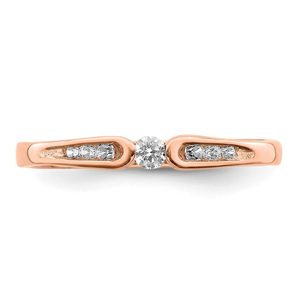 14k Rose Gold Diamond Ring Size 7