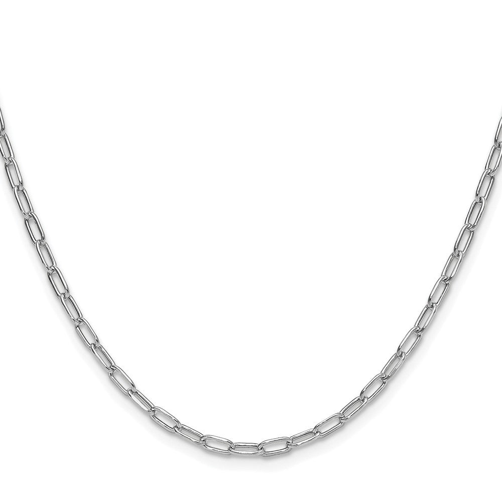 14k White Gold 3.0mm Semi-Solid Beveled Paperclip Chain Necklace