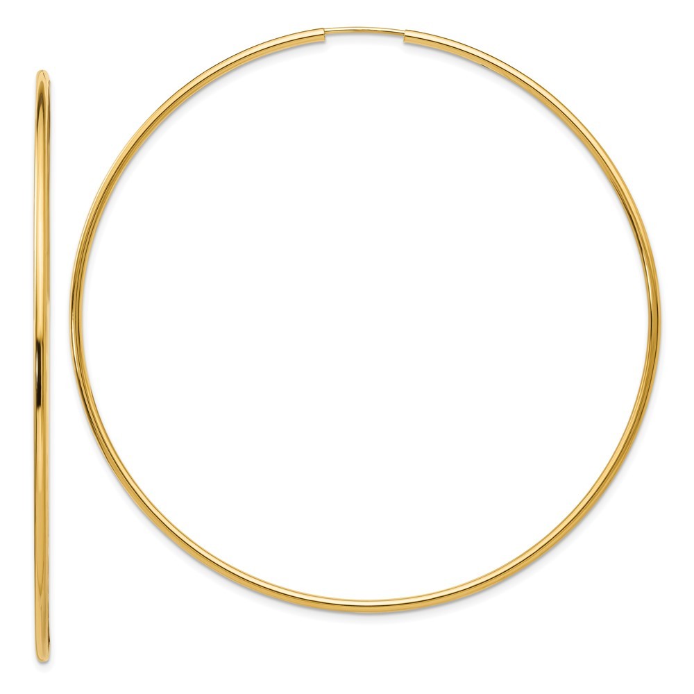 14k Yellow Gold Endless Hoop Earrings
