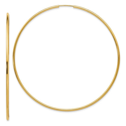 14k Yellow Gold Endless Hoop Earrings