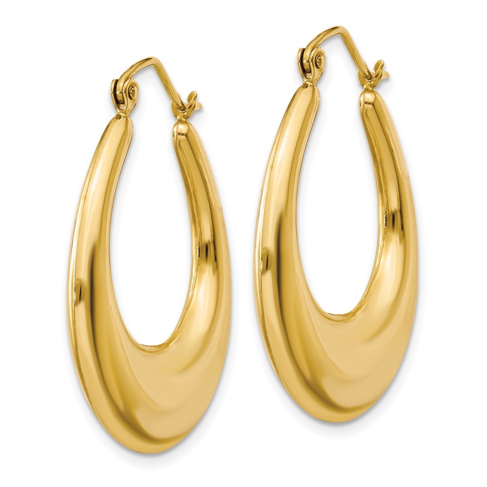 14k Yellow Gold Polished Hoop Earrings