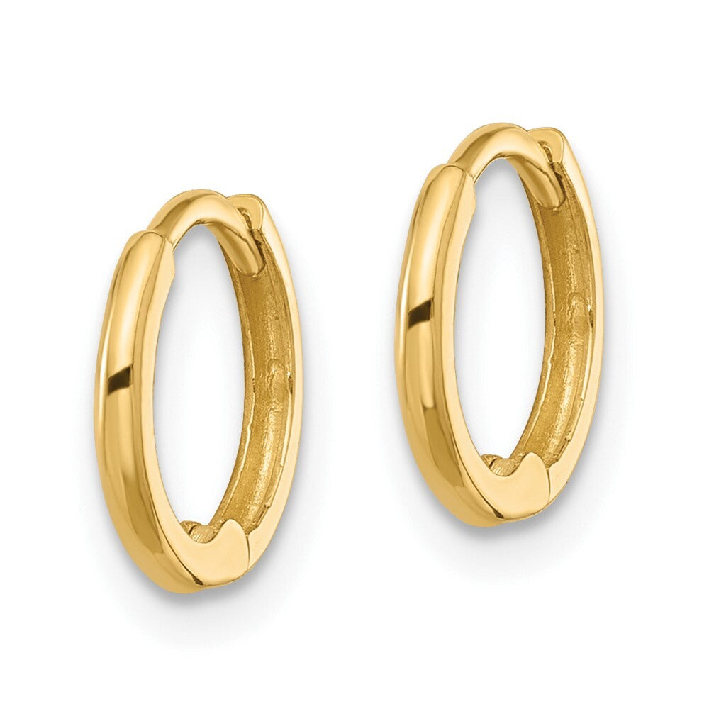 14k Yellow Gold Polished 1.45x11mm Hinged Huggie Hoop Earrings Gift for Women