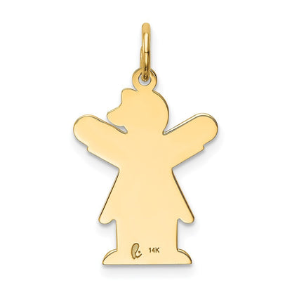 14k Yellow Gold Kid Charm Pendant for Women
