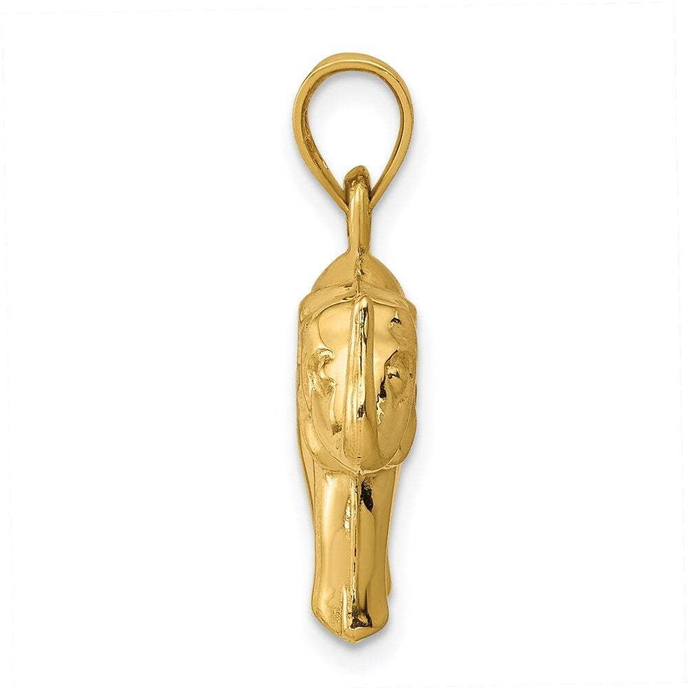 14k Yellow Gold Elephant Pendant for Women