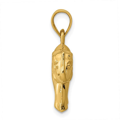 14k Yellow Gold Elephant Pendant for Women