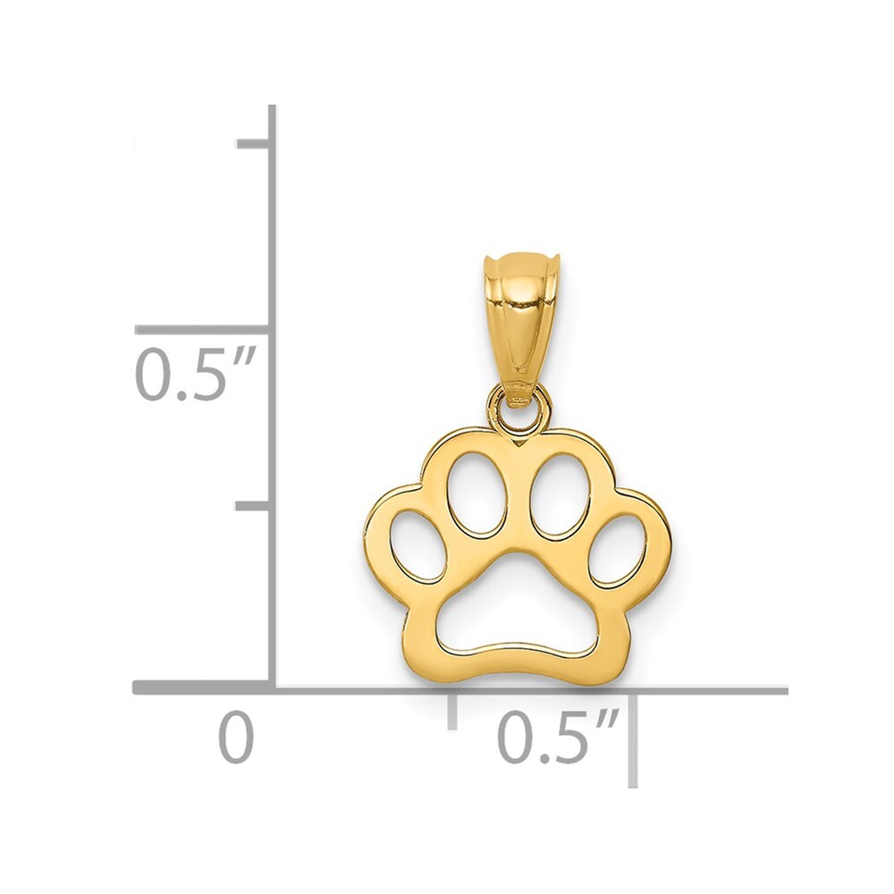 14k Yellow Gold Dog Paw Pendant for Women