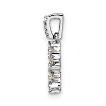 14k White Gold Diamond and .08 Peridot Fancy Circle Pendant for Women
