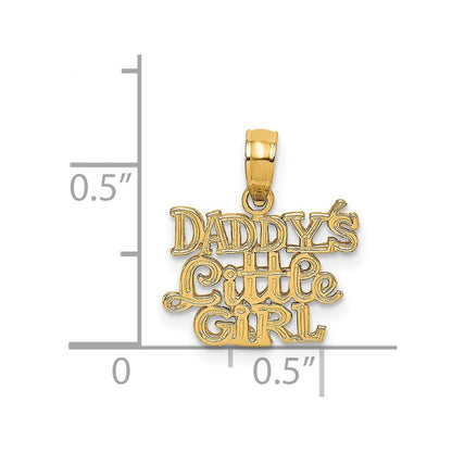 14k Yellow Gold Polished  DADDYS LITTLE GIRL Charm