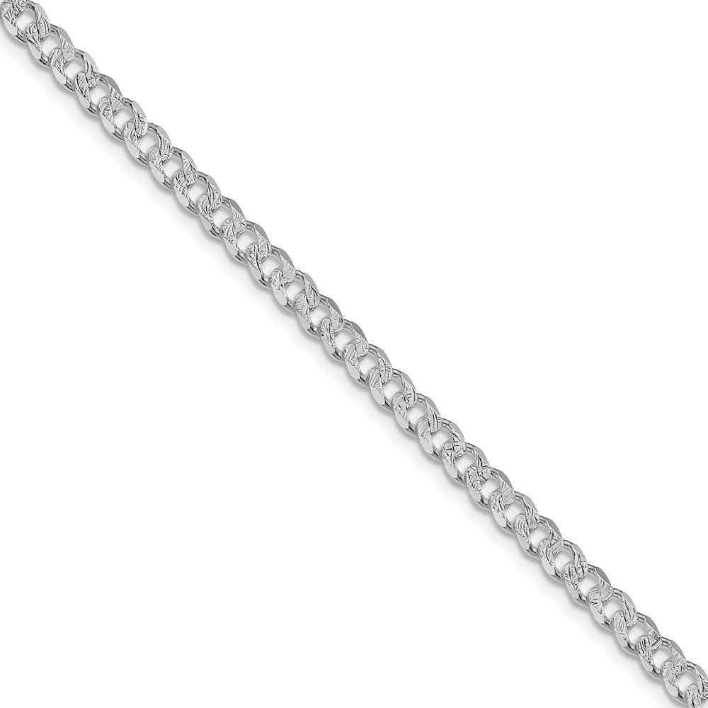 Sterling Silver Rhodium-plated 4.5mm Curb Chain Necklace