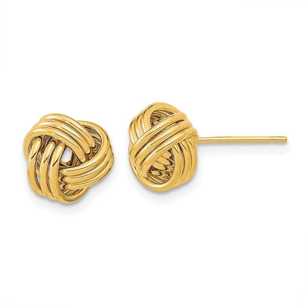 14k Yellow Gold Polished Triple Love Knot Earrings