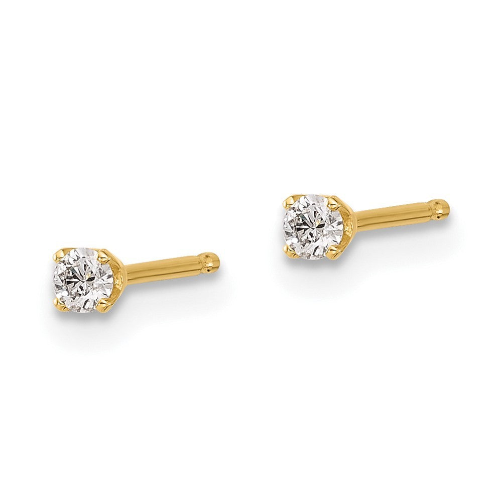 14y .10ct. I1 J-K Diamond Stud Push-on Earrings