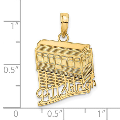 14k Yellow Gold Pittsburgh Incline (Tram) Charm