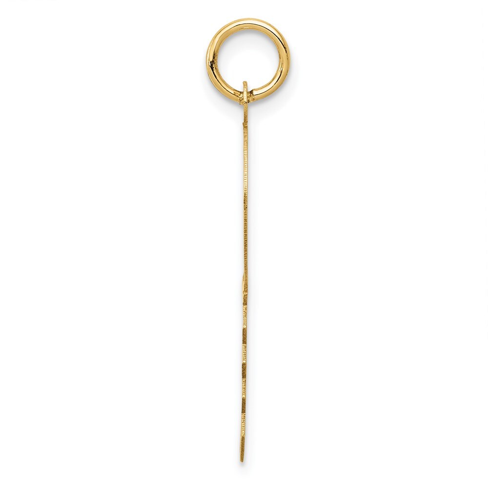 14k Yellow Gold Polished and Satin Hearts Flat Key Charm