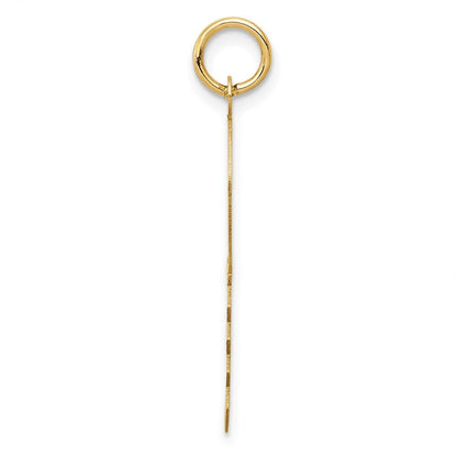 14k Yellow Gold Polished and Satin Hearts Flat Key Charm