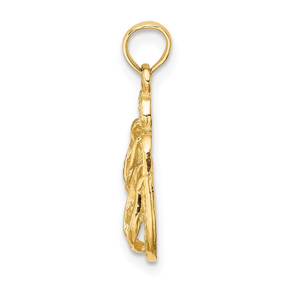 14k Yellow Gold SANIBEL ISLAND Double Flip-Flop Charm Pendant for Women