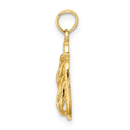 14k Yellow Gold SANIBEL ISLAND Double Flip-Flop Charm Pendant for Women