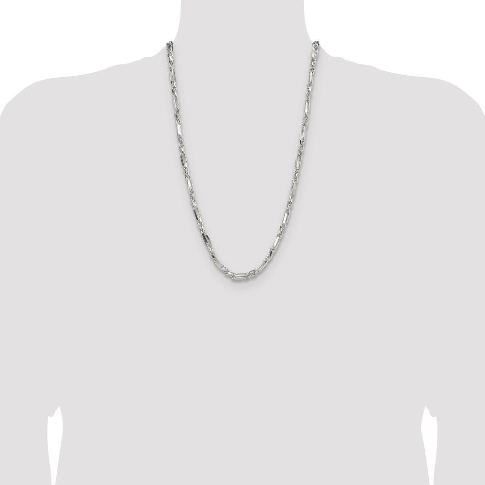 Sterling Silver 4.75mm Diamond-cut Figarope Chain