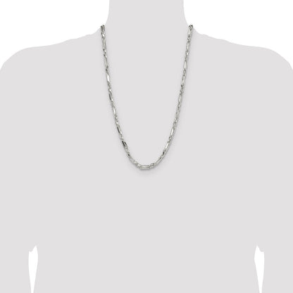 Sterling Silver 4.75mm Diamond-cut Figarope Chain