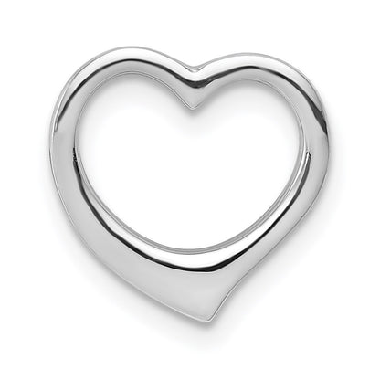 14K White Gold Polished Floating Heart Chain Slide