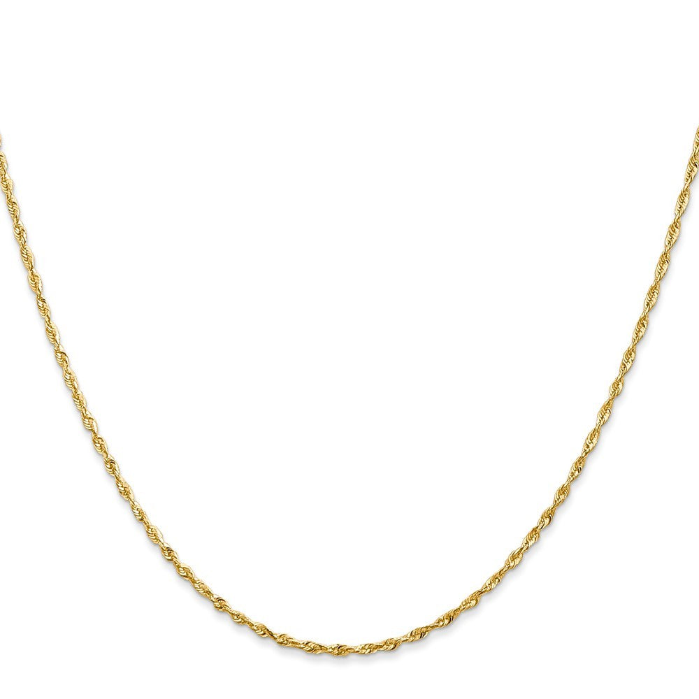14k Yellow Gold 18 inch 1.5mm Ultra Diamond-cut Rope Chain Necklace