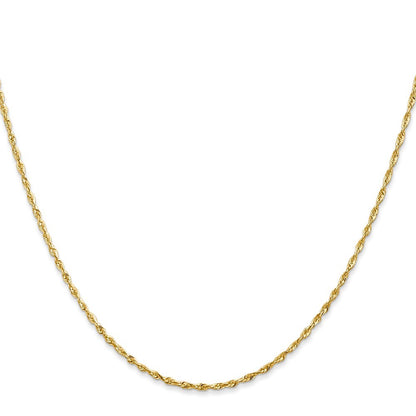 14k Yellow Gold 18 inch 1.5mm Ultra Diamond-cut Rope Chain Necklace