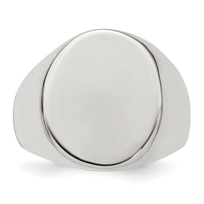 Sterling Silver 18x14mm Open Back Signet Ring Size 9