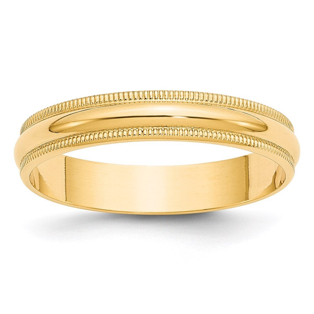 14k Yellow Gold 4mm Lightweight Milgrain Half Round Wedding Band Ring Size 11