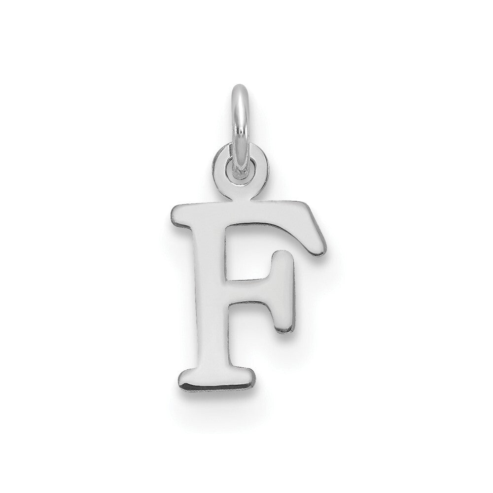 14k White Gold Cutout Letter F Initial Pendant for Women