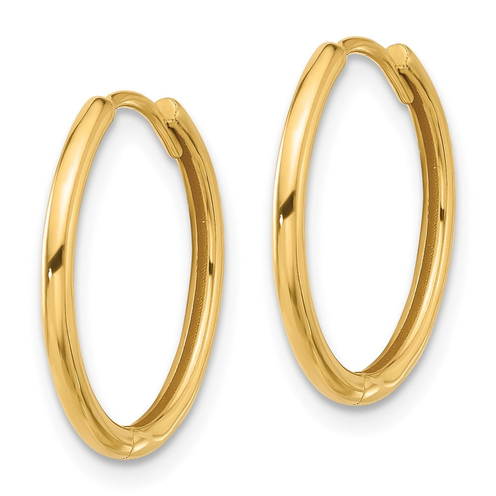 14k Yellow Gold Polished Hinged Hoop Earrings