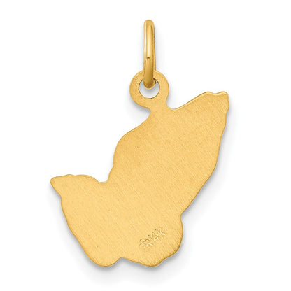 14k Yellow Gold Praying Hands Charm Pendant