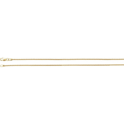 14k Yellow Gold 1.25 mm Wheat Chain Necklace Fine Gift for Women 16"