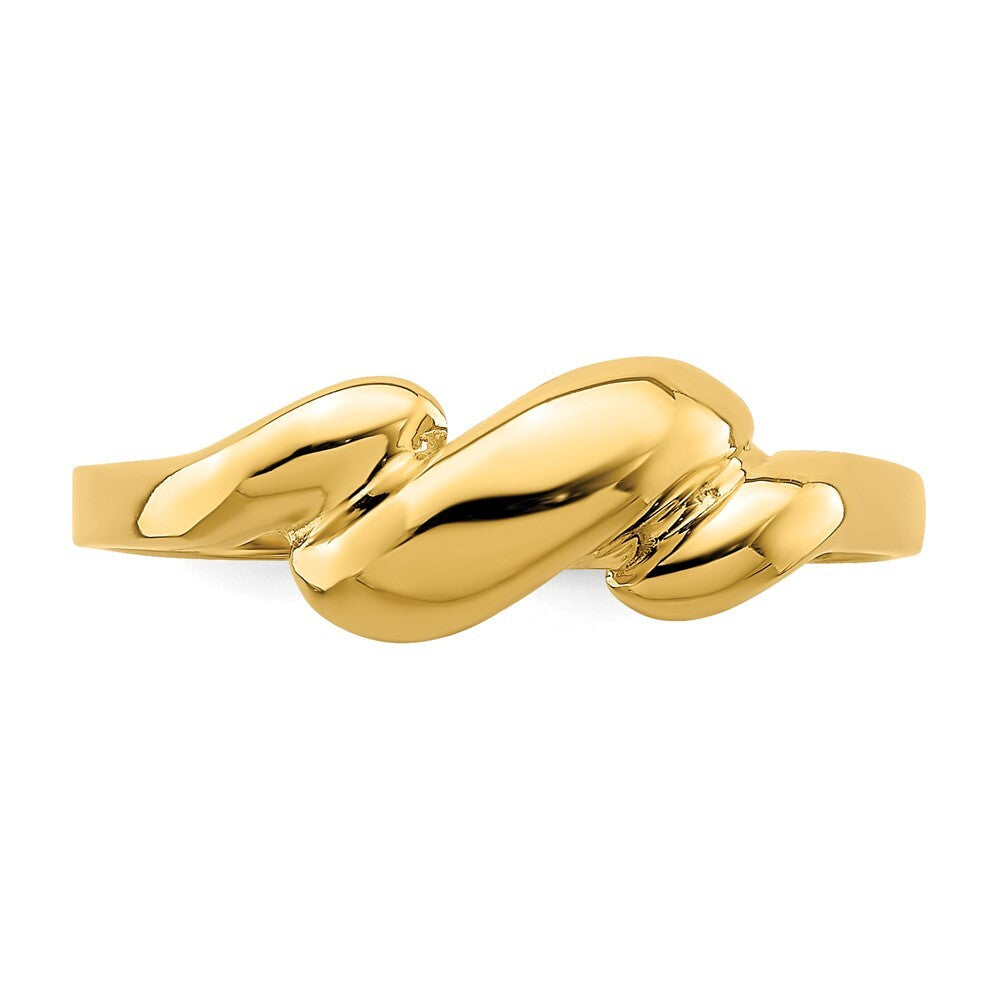 14K Yellow Gold Curl-top Dome Ring