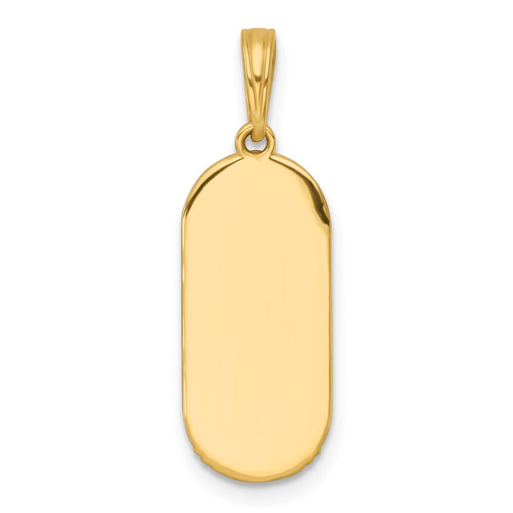 14k Yellow Gold with White Rhodium Polished Enamel Sun And Moon Charm