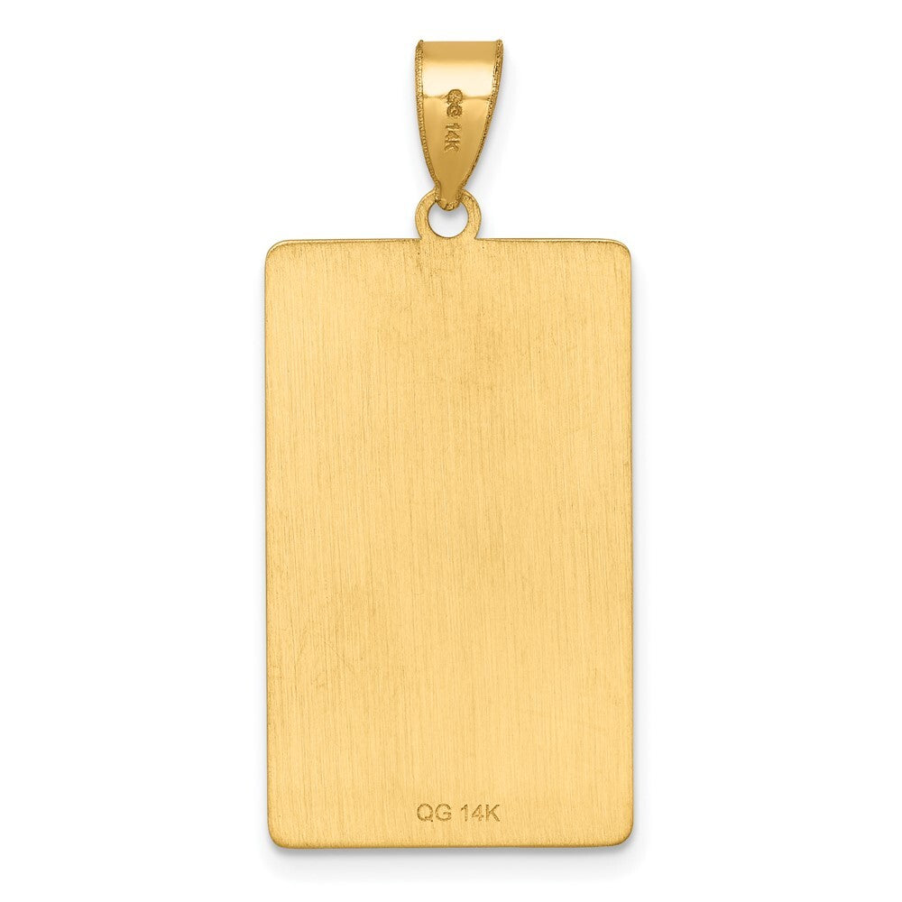 14k Yellow Gold Wheel of Fortune Tarot Card Pendant for Women