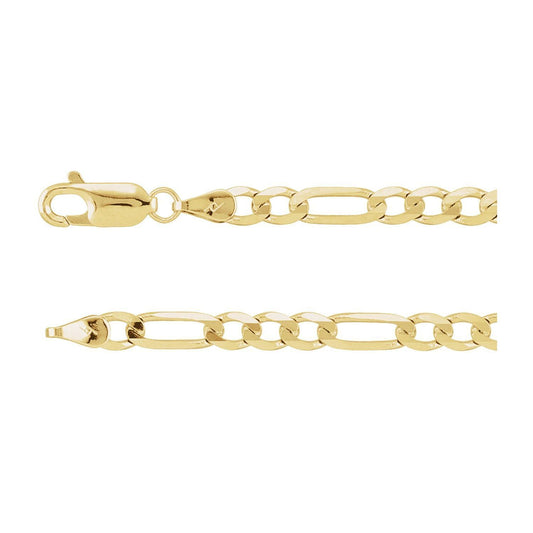 14k Yellow Gold 4 mm Figaro Chain Necklace Fine Gift for Women 20"