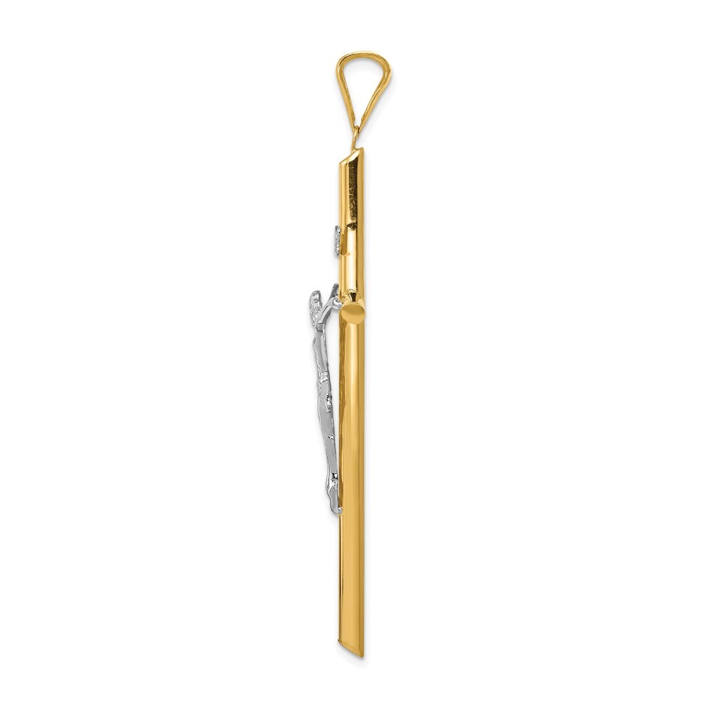 14k Two-tone Gold Polished Jesus Crucifix Pendant for Women