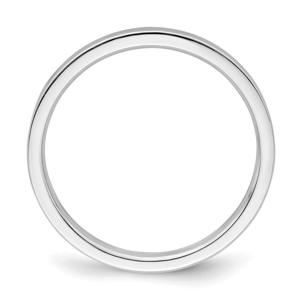 Sterling Silver Rhodium-plated 2mm Flat Size 8 Band Ring