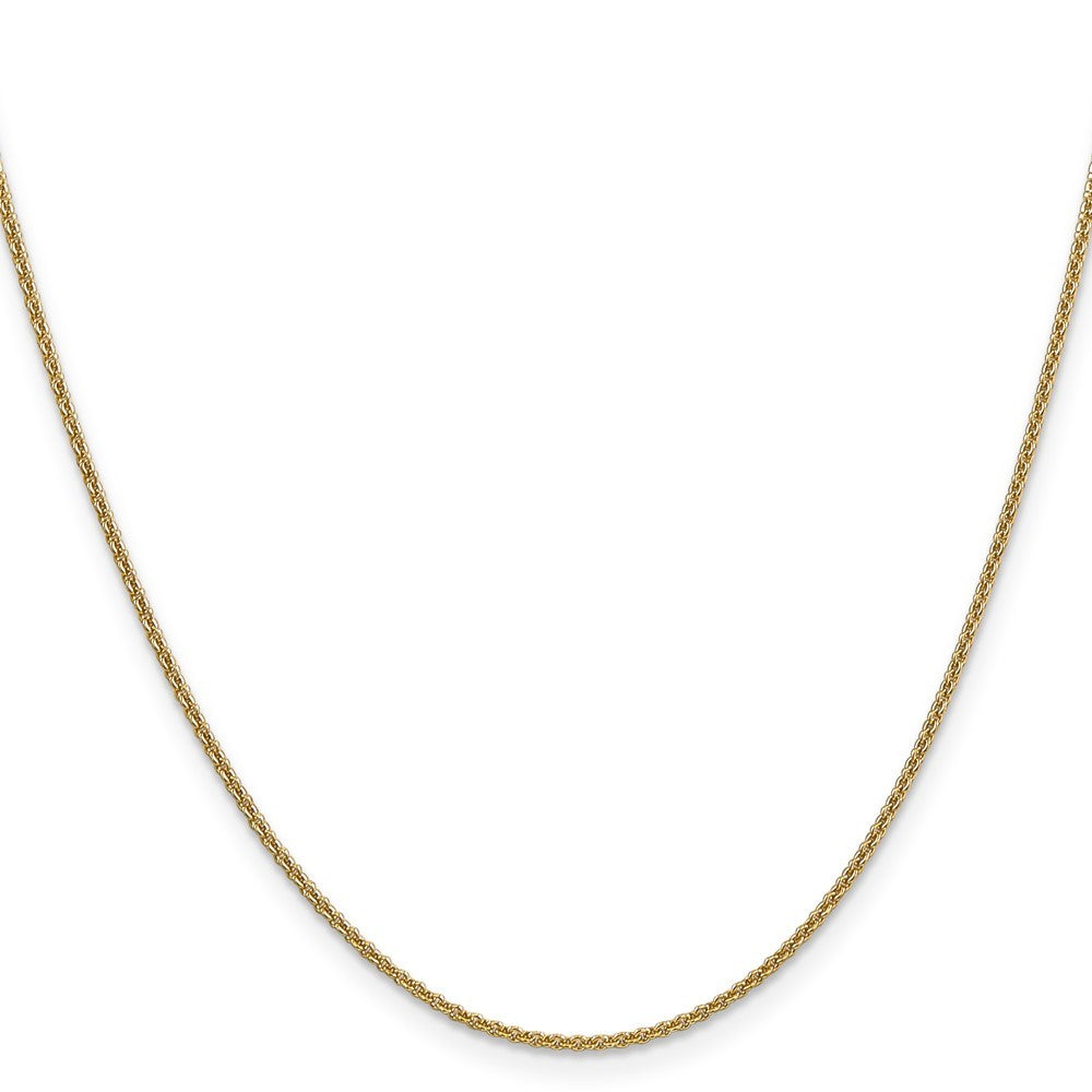 14k Yellow Gold 1.4mm Round Open Link Cable Chain Necklace 20"