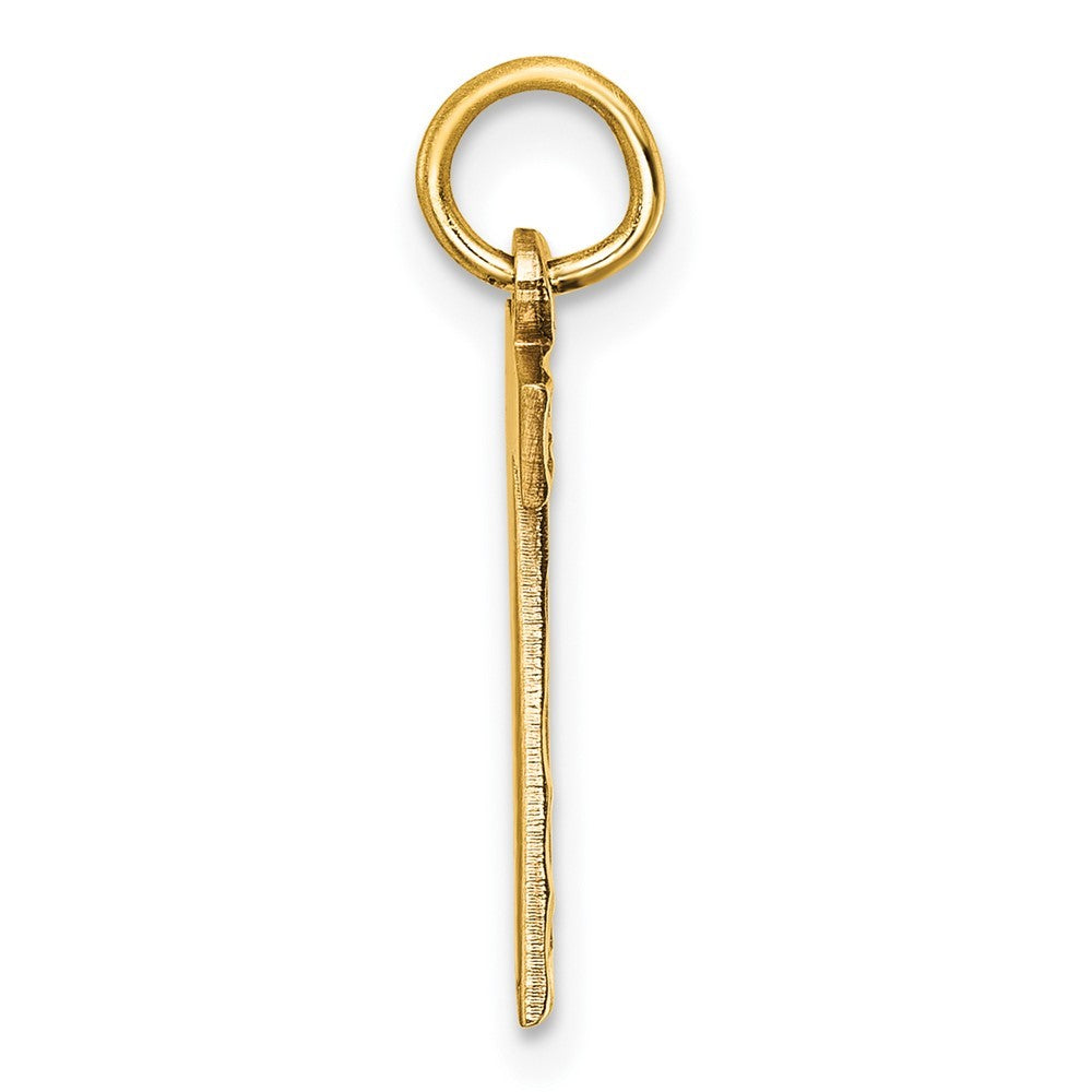 14k Yellow Gold Medium Diamond-cut Number 7 Charm