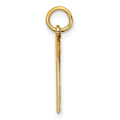 14k Yellow Gold Medium Diamond-cut Number 7 Charm